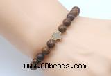 CGB8899 8mm, 10mm elephant skin jasper & cross hematite power beads bracelets