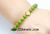 CGB8903 8mm, 10mm green sea sediment jasper & cross hematite power beads bracelets