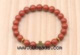 CGB8927 8mm, 10mm red jasper, cross & rondelle hematite beaded bracelets