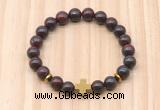 CGB8928 8mm, 10mm brecciated jasper, cross & rondelle hematite beaded bracelets