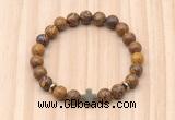 CGB8929 8mm, 10mm elephant skin jasper, cross & rondelle hematite beaded bracelets