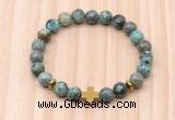 CGB8937 8mm, 10mm African turquoise, cross & rondelle hematite beaded bracelets