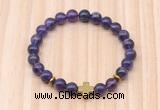 CGB8944 8mm, 10mm amethyst, cross & rondelle hematite beaded bracelets