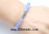 CGB8951 8mm, 10mm blue agate & rondelle hematite beaded bracelets