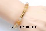 CGB8955 8mm, 10mm yellow aventurine & rondelle hematite beaded bracelets