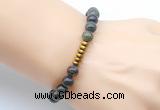 CGB8961 8mm, 10mm dragon blood jasper & rondelle hematite beaded bracelets