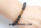 CGB8973 8mm, 10mm smoky quartz & rondelle hematite beaded bracelets