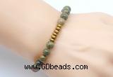 CGB8977 8mm, 10mm unakite & rondelle hematite beaded bracelets