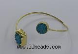 CGB898 12mm - 14*15mm freeform druzy agate gemstone bangles