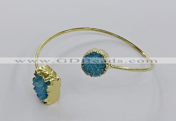 CGB898 12mm - 14*15mm freeform druzy agate gemstone bangles