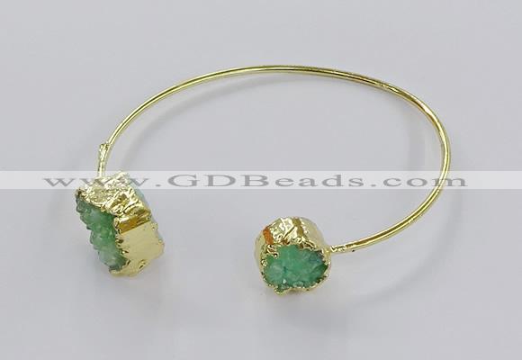 CGB899 12mm - 14*15mm freeform druzy agate gemstone bangles