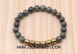 CGB8991 8mm, 10mm dragon blood jasper & drum hematite beaded bracelets