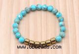 CGB8992 8mm, 10mm blue sea sediment jasper & drum hematite beaded bracelets