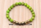 CGB8993 8mm, 10mm green sea sediment jasper & drum hematite beaded bracelets