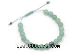 CGB9023 8mm, 10mm green aventurine & drum hematite adjustable bracelets