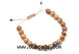 CGB9030 8mm, 10mm picture jasper & drum hematite adjustable bracelets