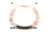 CGB9064 8mm, 10mm pink aventurine & drum hematite adjustable bracelets