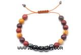 CGB9075 8mm, 10mm mookaite & drum hematite adjustable bracelets