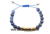 CGB9085 8mm, 10mm sodalite & drum hematite adjustable bracelets