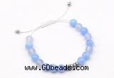 CGB9101 8mm, 10mm blue agate & rondelle hematite adjustable bracelets