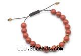 CGB9107 8mm, 10mm red jasper & rondelle hematite adjustable bracelets