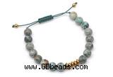 CGB9117 8mm, 10mm African turquoise & rondelle hematite adjustable bracelets