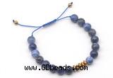 CGB9125 8mm, 10mm sodalite & rondelle hematite adjustable bracelets