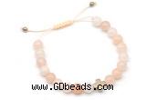 CGB9144 8mm, 10mm pink aventurine & cross hematite adjustable bracelets