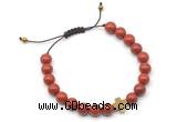 CGB9147 8mm, 10mm red jasper & cross hematite adjustable bracelets