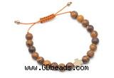 CGB9149 8mm, 10mm elephant skin jasper & cross hematite adjustable bracelets