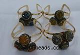 CGB915 20mm - 22mm coin druzy agate gemstone bangles wholesale