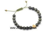 CGB9151 8mm, 10mm dragon blood jasper & cross hematite adjustable bracelets