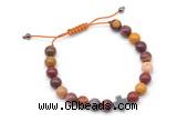 CGB9155 8mm, 10mm mookaite & cross hematite adjustable bracelets