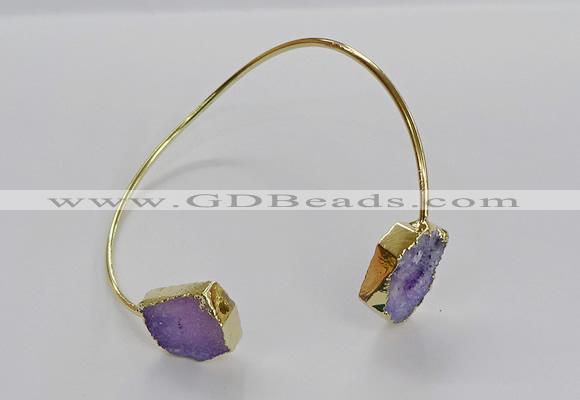 CGB919 13*18mm - 15*20mm freeform druzy agate gemstone bangles