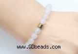 CGB9235 8mm, 10mm white jade & drum hematite power beads bracelets