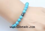 CGB9237 8mm, 10mm blue howlite & drum hematite power beads bracelets