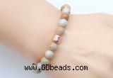 CGB9239 8mm, 10mm fossil coral & drum hematite power beads bracelets