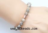 CGB9240 8mm, 10mm feldspar & drum hematite power beads bracelets