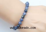 CGB9241 8mm, 10mm blue spot stone & drum hematite power beads bracelets