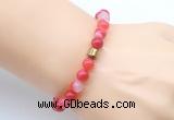 CGB9257 8mm, 10mm red banded agate & drum hematite power beads bracelets