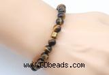 CGB9276 8mm, 10mm yellow tiger eye & drum hematite power beads bracelets