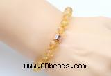 CGB9289 8mm, 10mm citrine & drum hematite power beads bracelets