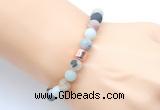 CGB9306 8mm, 10mm matte amazonite & drum hematite power beads bracelets