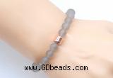 CGB9311 8mm, 10mm matte grey agate & drum hematite power beads bracelets