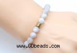 CGB9312 8mm, 10mm matte white crazy lace agate & drum hematite power beads bracelets