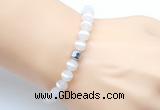 CGB9314 8mm, 10mm matte Tibetan agate & drum hematite power beads bracelets