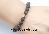 CGB9322 8mm, 10mm matte bronzite & drum hematite power beads bracelets