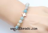 CGB9353 8mm, 10mm amazonite & cross hematite power beads bracelets