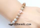 CGB9354 8mm, 10mm fossil coral & cross hematite power beads bracelets