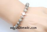 CGB9355 8mm, 10mm feldspar & cross hematite power beads bracelets